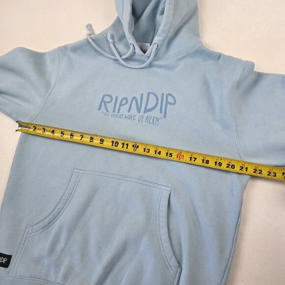 RipNDip Hoodie Small Blue Surf Beach Wave Nerm Cat Graphic Pullover Sweatshirt - Picture 10 of 12